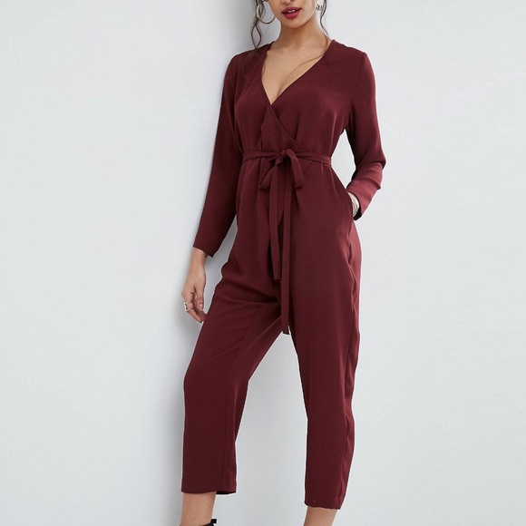 asos burgundy jumpsuit